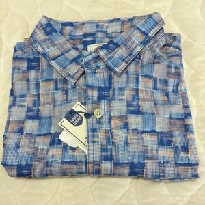 NWT ROWM Button Up Shirt Short Sleeve Abstract Print Casual Mens Size‎ M